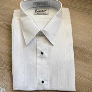NWT Classix White Dress Shirt Formal Long Sleeve, M 15-15.5 38/39